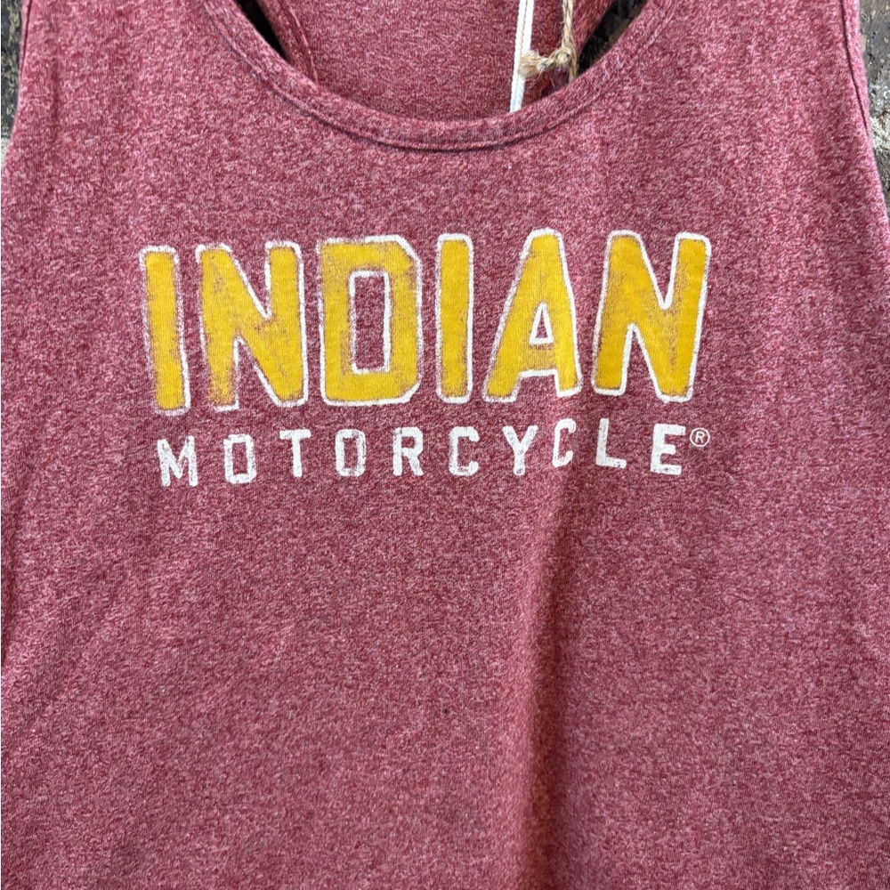 NWT Indian Motorcycle Heathered Maroon Racerback Tank Top Womens Sz M - Picture 2 of 7